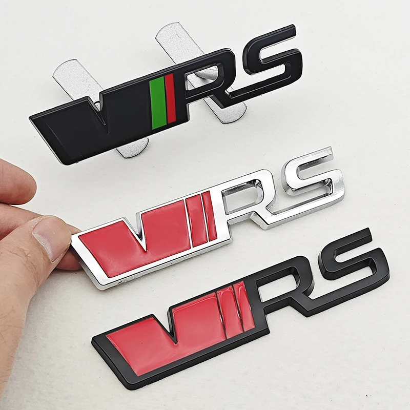 3D Metall-Logo VRS Aufkleber Buchstaben Emblem Auto Frontgrill Kotflügel Seitenkoffer Abzeichen für Skoda Karoq Fabia Aufkleber Zubehör – Detail 2