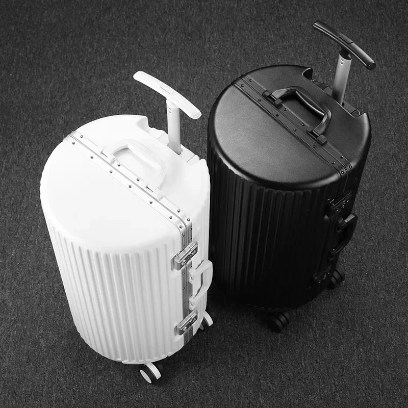 New 20/24 Inch Rolling Luggage Travel Suitcase Unisex Aluminum Frame Trunk New Design Round Trolley Case Password Carry-on Box