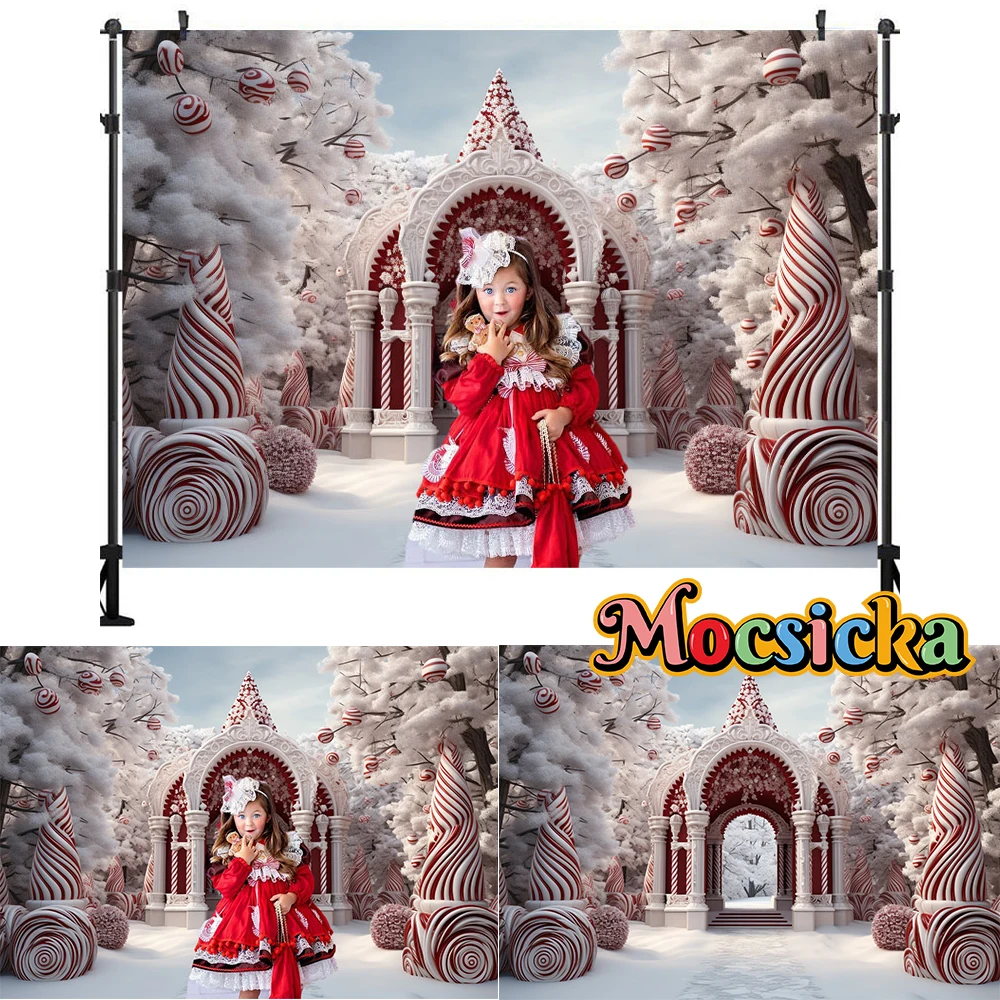 Mocsicka Christmas Holiday Park Backdrops Xmas Kids Photography Props Child Adult Photocall Snowflake Christmas Trees Background