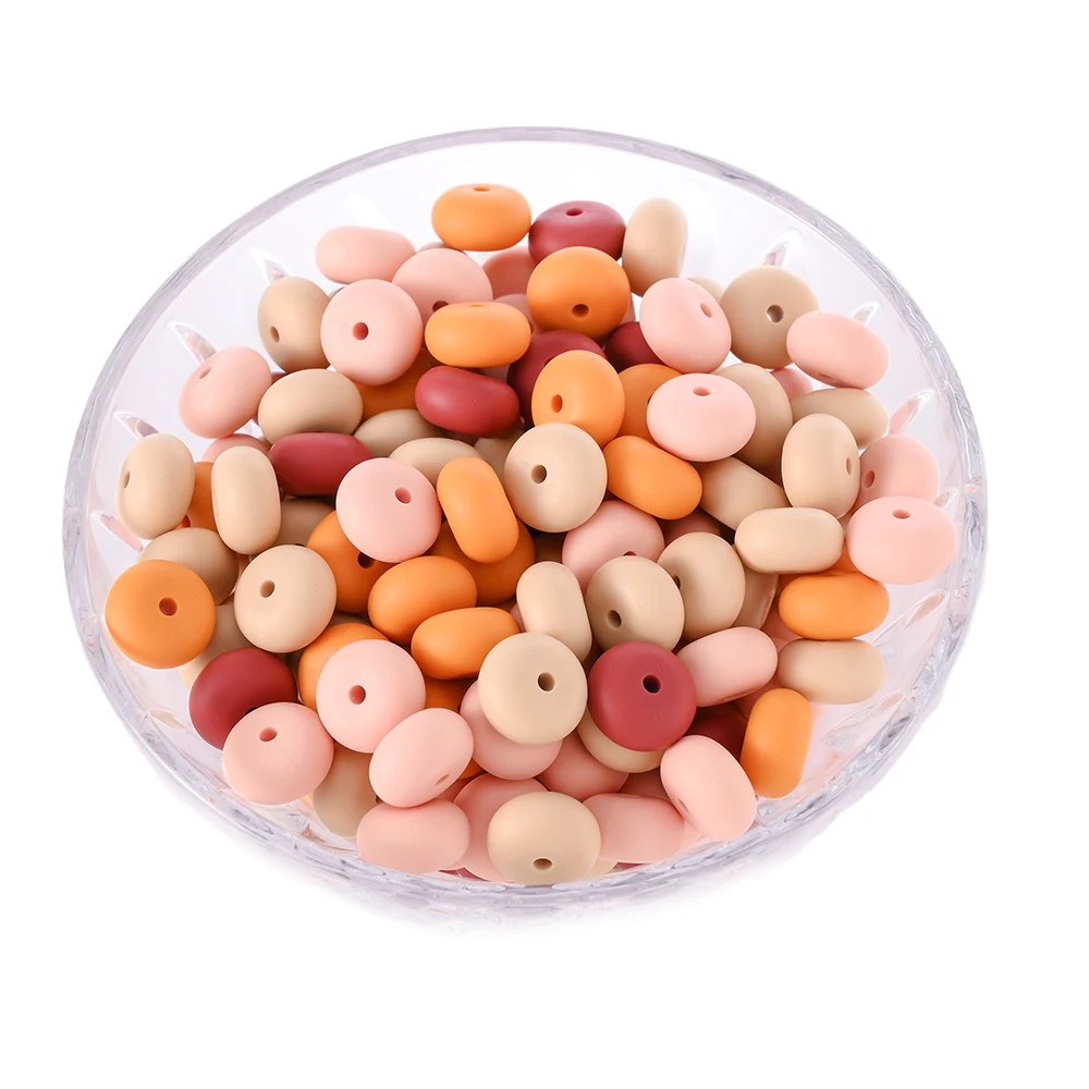 80 sztuk/zestaw Silikonowe Koraliki Dystansowe do Tworzenia Ozdób DIY Akcesoria do Karmienia Niemowląt Naszyjnik Łańcuszek do Smoczka Gryzak Bez BPA