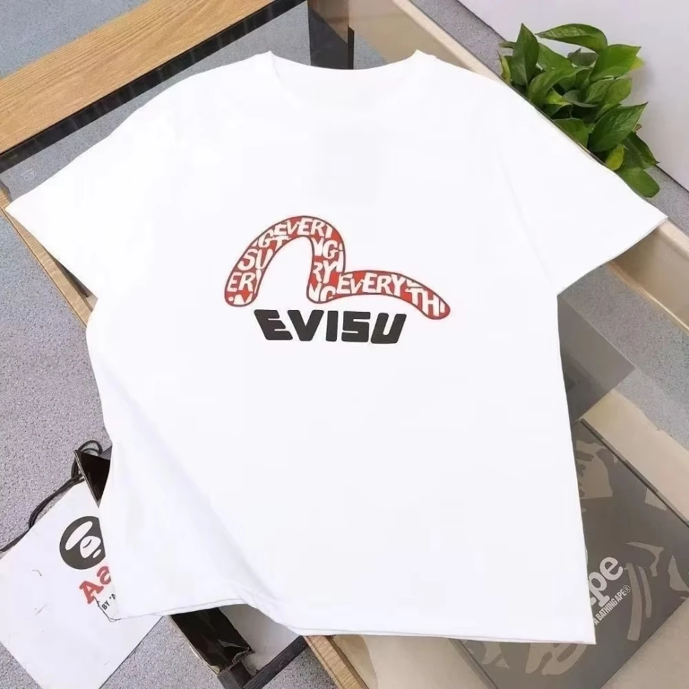 Kaos Oblong Lengan Pendek Katun Murni Kasual Longgar Bermotif Musim Panas Merk Summer Tide 2025 untuk Pria dan Wanita