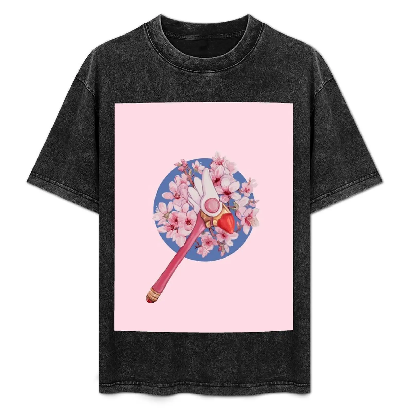 Cardcaptor Sakura Floral Sealing Wand T-Shirt designer shirts fashion shirts custom t-shirts plain black t shirts men