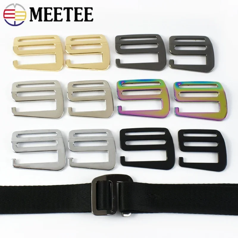 4/10Pcs 19/25/32/38mm Metal G Hook Tri-Glide Slider Buckles Bag Belt Adjust Clasp Luggage Backpack Strap Ring Hooks Accessories