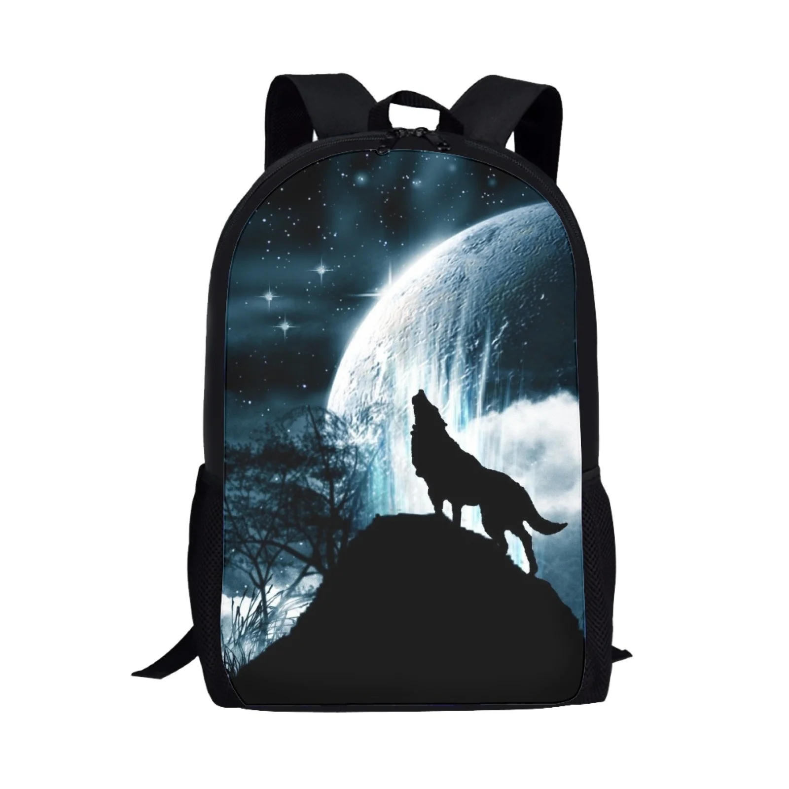 Backpack Kids School Bags for Teenager Boy Girl Children Cute Wolf Print School Satchels Bookbag Schoolbag Student Book Bag
