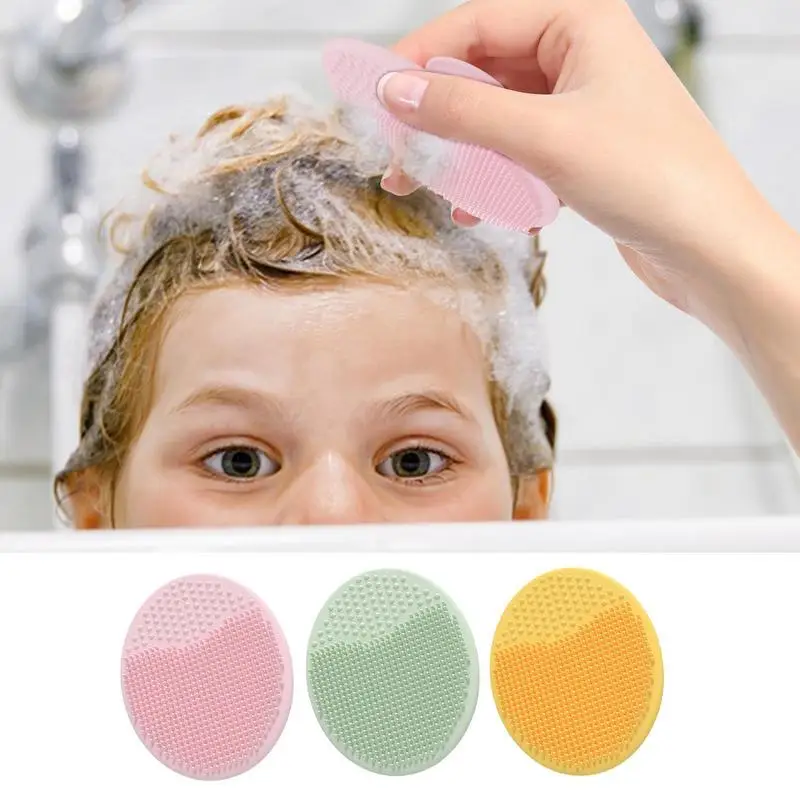Silicone Baby Bath Brush Baby Hair Scrubber Scalp Massager and Brush Comb Bath Scrubber Shampoo Brushes Hair Massage Clean