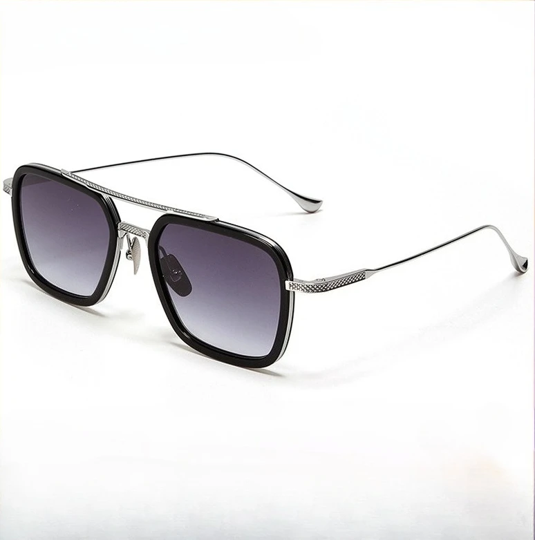 

High-quality double beam men and women sunglasses UV400 beautiful trendy metal glasses glasses retro women sunglasses
