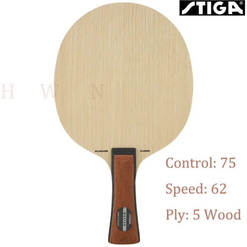Imagen 2 del producto Hoja de tenis de mesa clásica STIGA Allround genuina, hoja de Ping Pong ligera de madera pura de 5 capas con gran sensación y Control