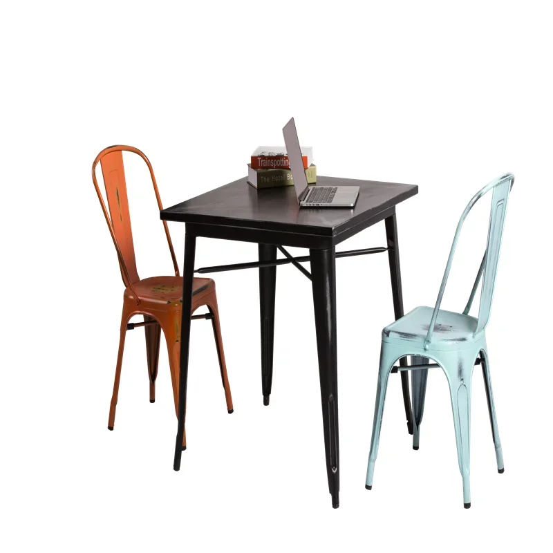 Alquiler de mesa y silla, alquiler de Metal, venta al por mayor, banquete de café, comedor barato, evento de boda, fiesta, muebles de exterior, hierro, Hotel moderno