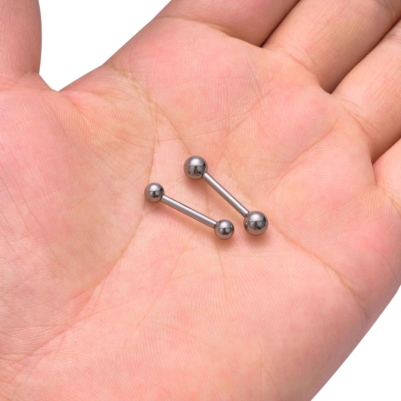 1/10 Stück Externer/Interner Gewinde-Piercing-Schmuck aus G23 Titan, 14G 16G, langer Industrial Barbell Ring, Zungenpiercing, sexy Barbell – Detail 21