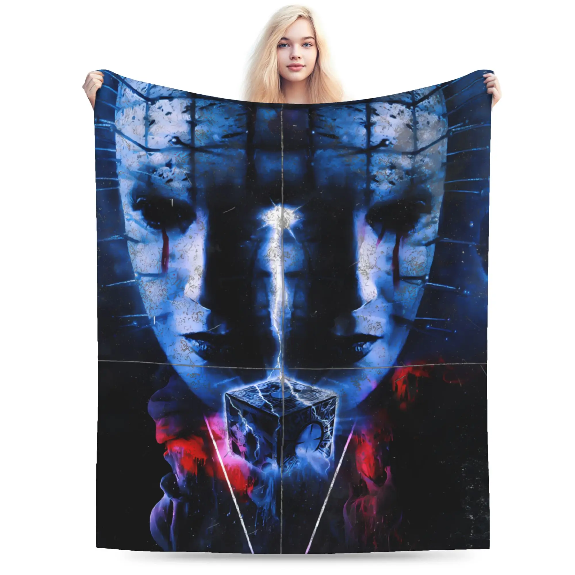 Hellraiser Pinhead Lament Blanket  Soft Graphic Plush Bedding Throws For Boy Girl Couch Chair Flannel Bedspread Bed Cover