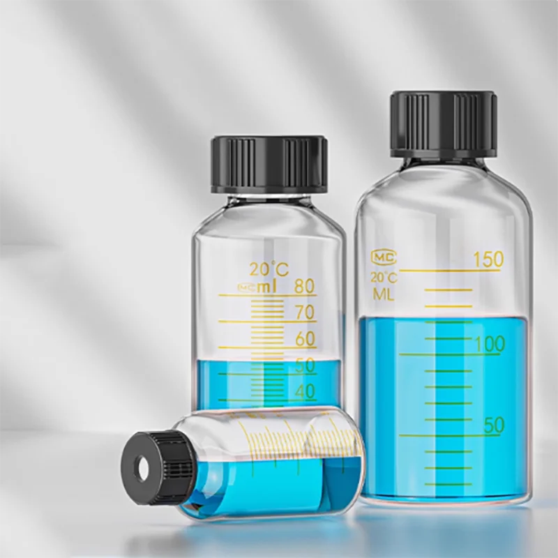 Screw-hole glass headspace bottle sampling bottle anaerobic bottle chromatography bottle reagent bottle with scale for laborator