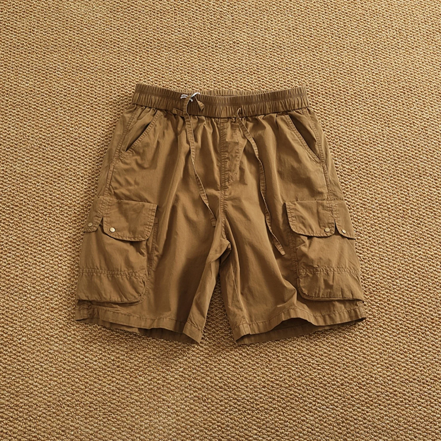 

Scratch resistant cross check fabric outdoor casual shorts men's new summer multi-pocket loose straight leg cargo shorts