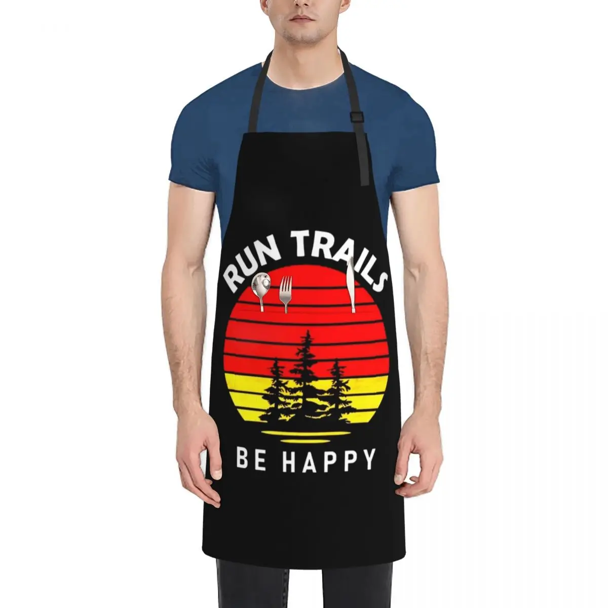 

Trail Running be happy Apron men's barbecue manicurist Apron