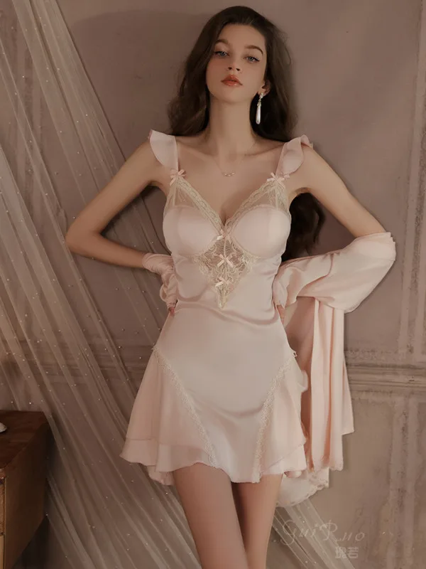 Summer Fashion Exotic Women\'s Wear New Sweet and Cute Dress Lace Pattern Splicing Simple Solid Color Ruffle Elegant Dress 43W3