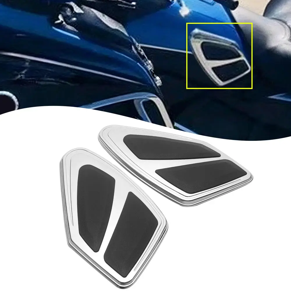 

Abs Plastic Tank Trim Knee Pads For Honda Gold Wing Airbag Audio Comfort Nav Abs Gl1800Bm 2012-2017 Black With Reflective Chrome