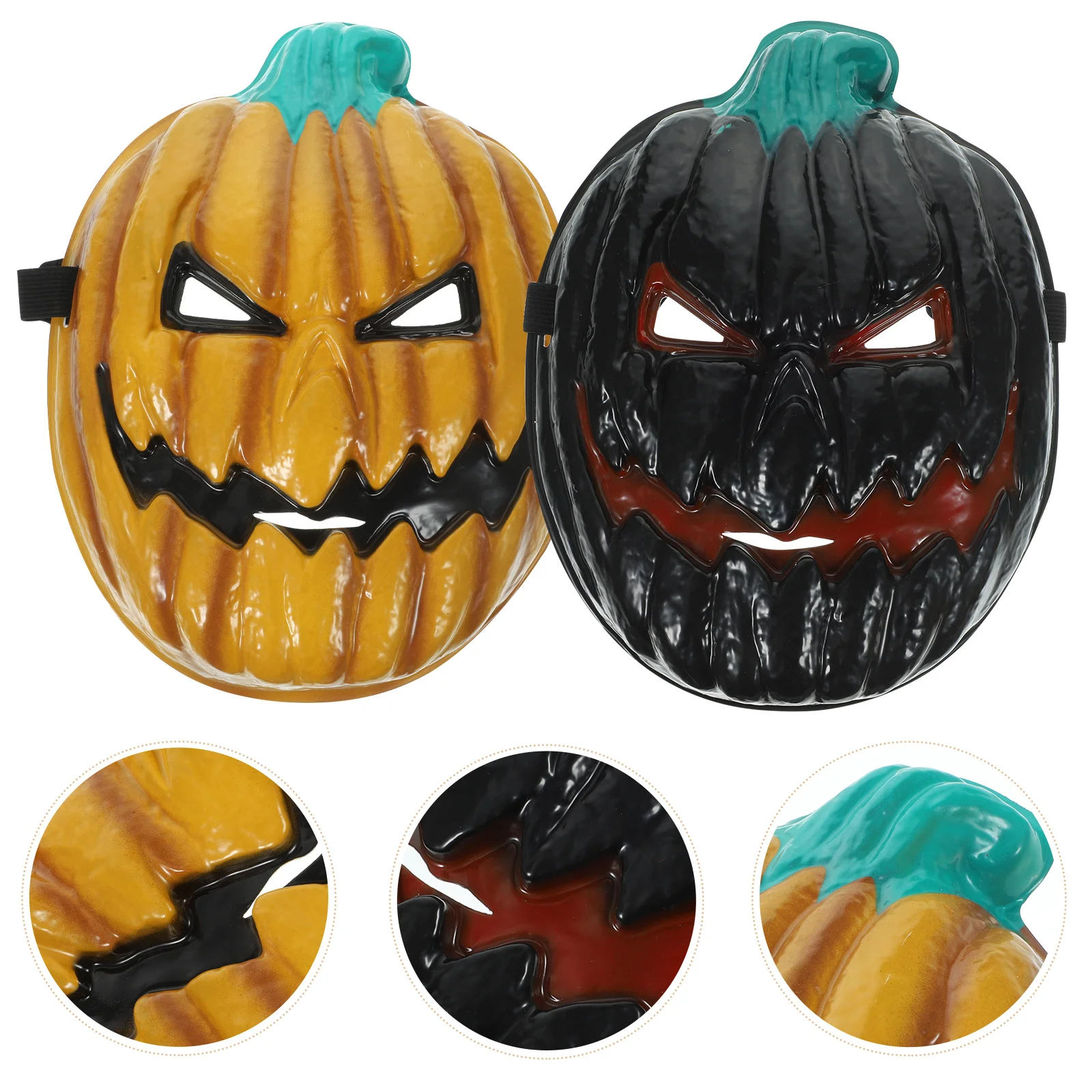 

2pcs Mask Halloween Devil Pumpkin Lightweight Durable Vivid Realistic Party Cosplay Stage Performance Carnival
