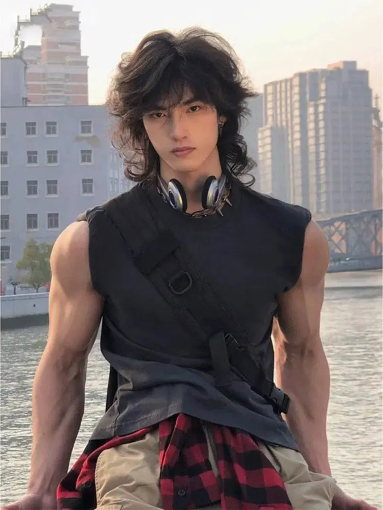 

Men's Sport Vest Summer Ice Silk Qui Dry Bla Fitn Svel T-irt Casual All-Match Leisure Sweat irt