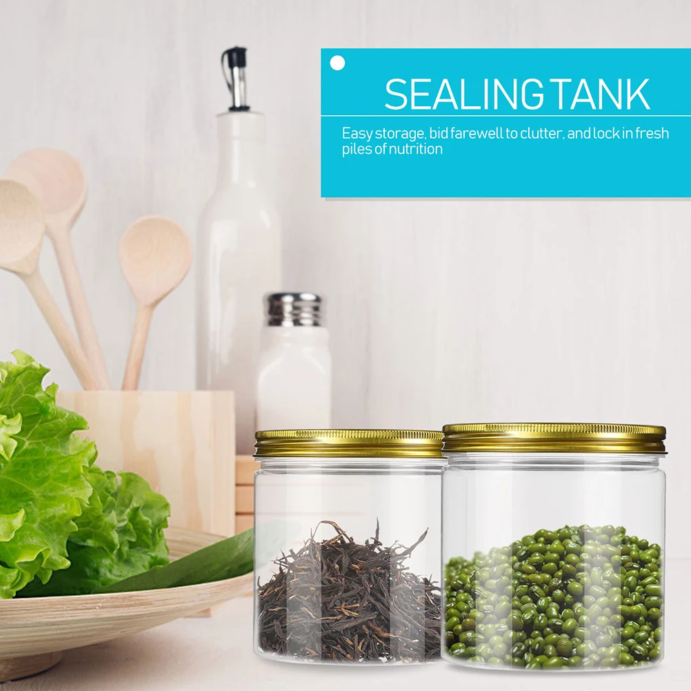 

10 pcs 100Ml Transparent Storage Bottles Airtight Plastic Jars For Tea Coffee Beans Food Preservation Kitchen Organizer Dried