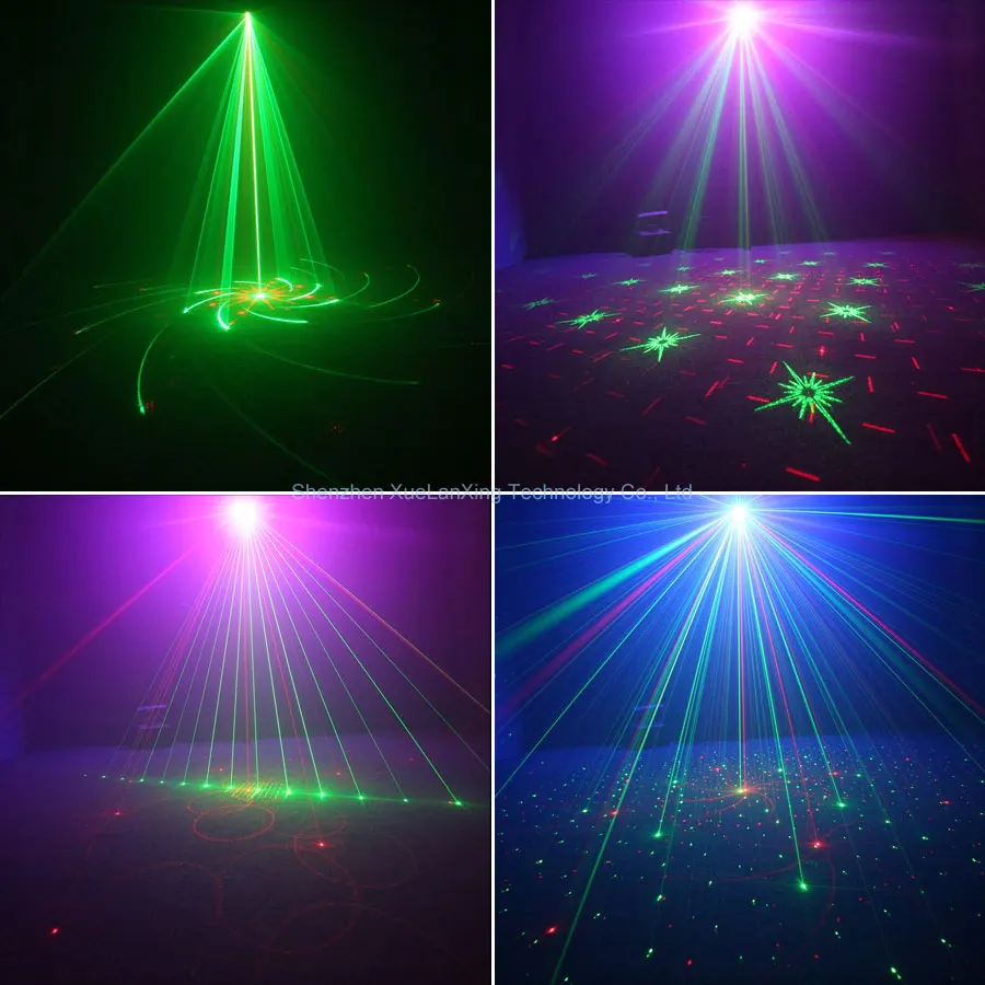 Rechargeable Battery Party Disco DJ R&G Laser Light Projector 60/120 Patterns RGB LED Christmas Dance Birthday Stage Effect Z238