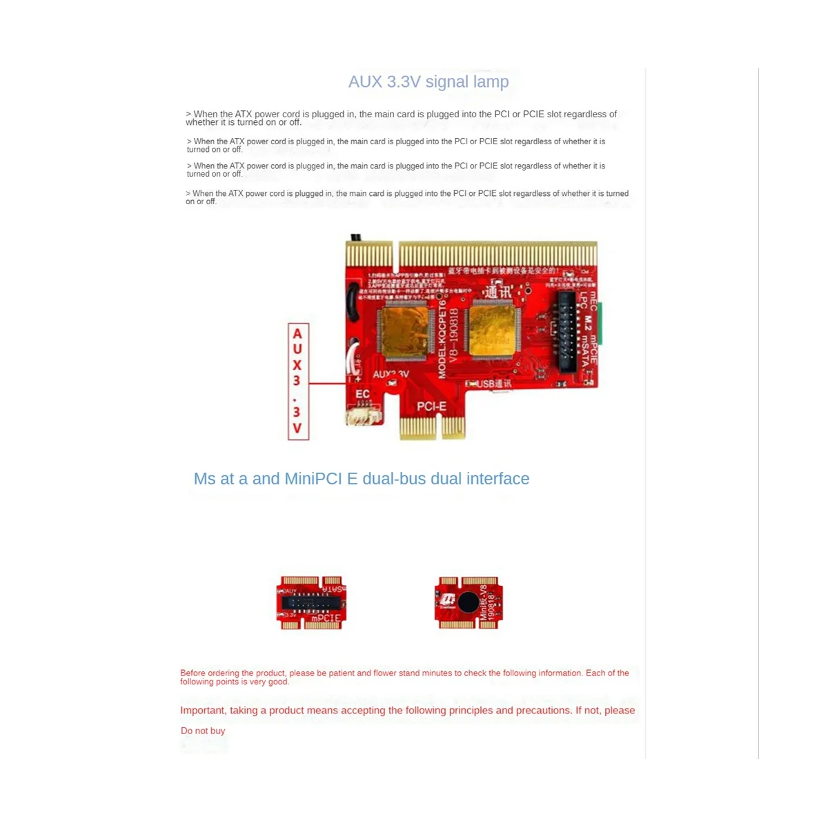 V8 Multifunction Laptop and Desktop PC Universal Post Diagnostic Test Card Debug Support PCI,PCI-E,LPC,Mini,MSATA