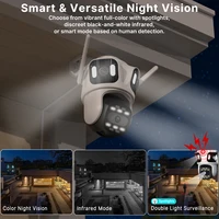Three Lens PTZ IP Camera Outdoor HD Three Screen WiFi Security Camera Auto Tracking Dual Len Wirelss CCTV Camera iCsee 4