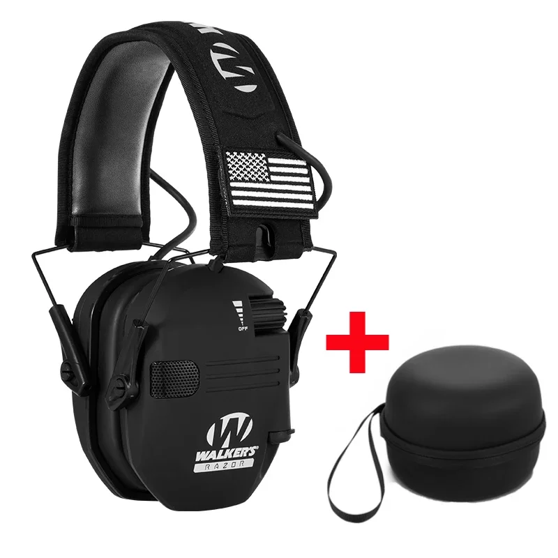 Tactical Electronic Shooting Earmuff Case Anti-noise Headphone Sound Amplification Hearing Protection Headset Foldable with bag