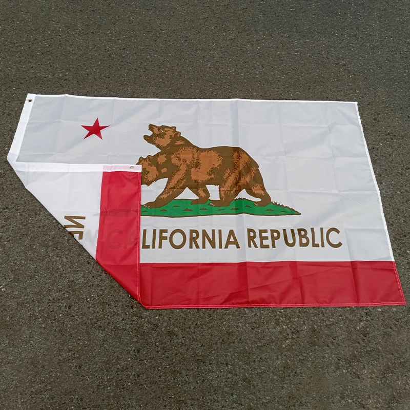 aerxemrbrae 90X150 cm Nuova bandiera della California doppia faccia stampata in poliestere appesa Nuova bandiera della Repubblica della California per la decorazione