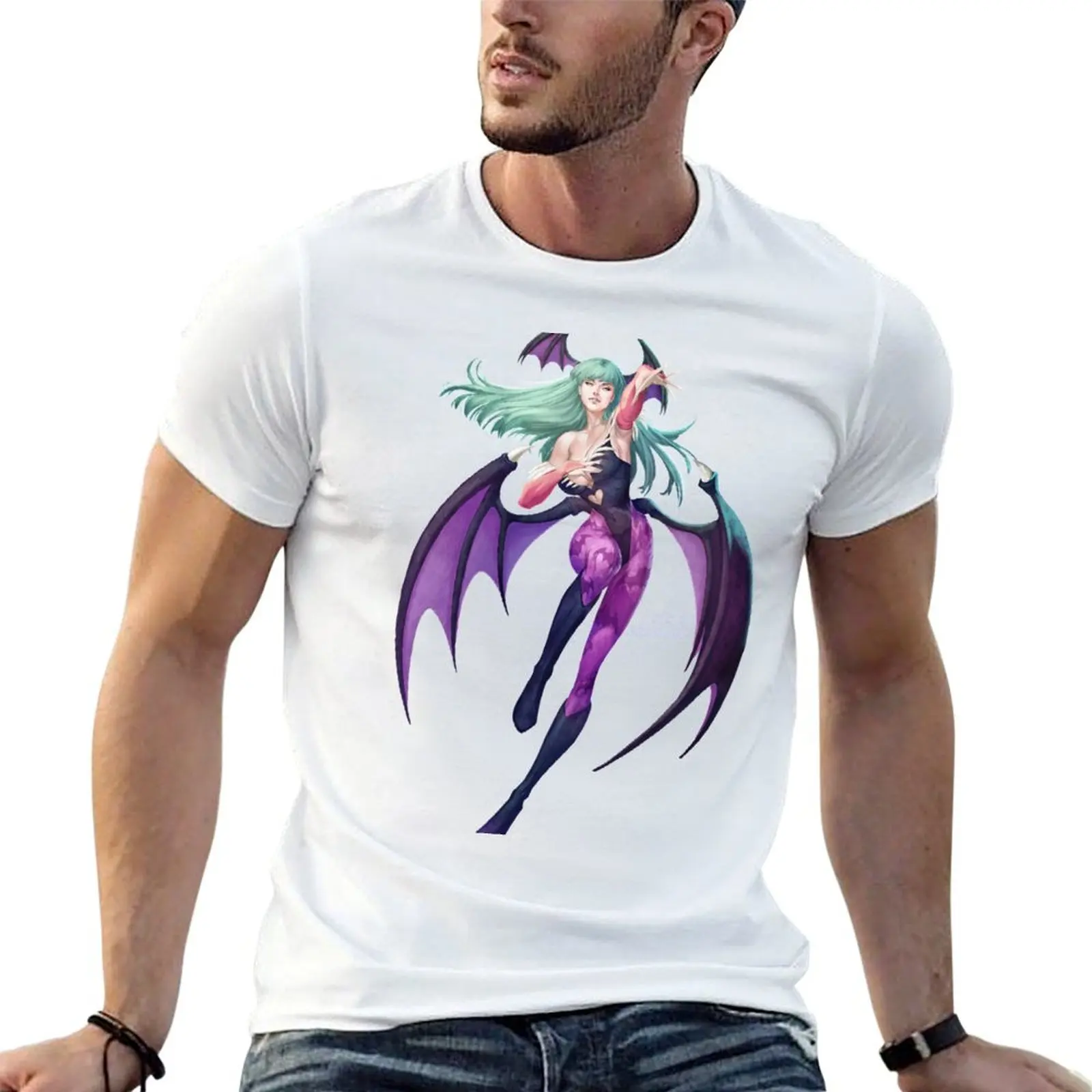 

custom shirt Aensland cotton print t t T-Shirt Morrigan shirt man