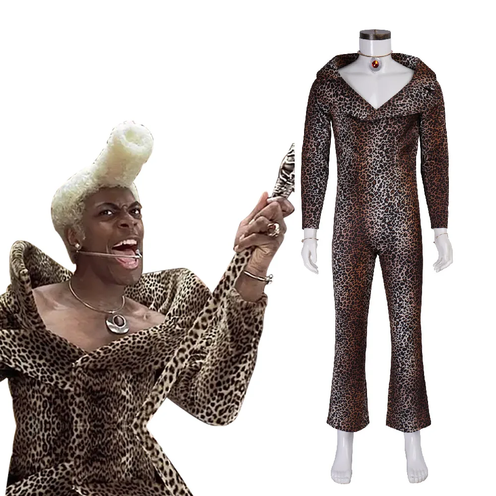 

The Fifth Element Ruby Rhod Cosplay Costume Leopard Print Jumpsuit Stage Performance Suit for Men Halloween Carnival Outfit