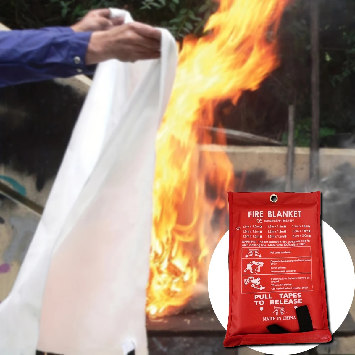 1pc, Emergency Fireproof Blanket, Suitable For Outdoor Use, Home And Kitchen, School, Fireplace, Barbecue Rack, Car, Office