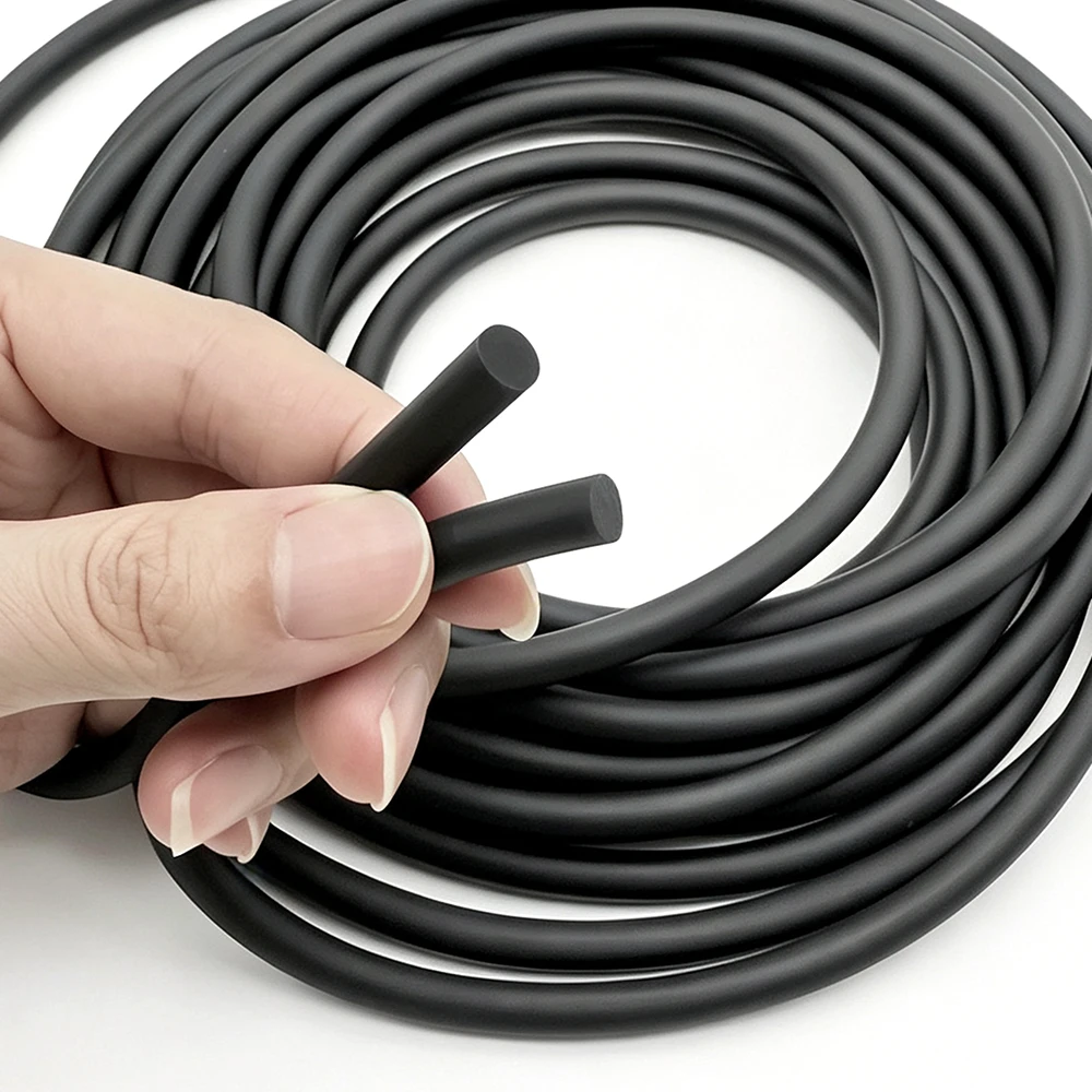 Dia 6mm Natural Latex Flexible Sealing Cord Black Tear Resistant Solid Latex Elastic Strip for DIY Slingshot band
