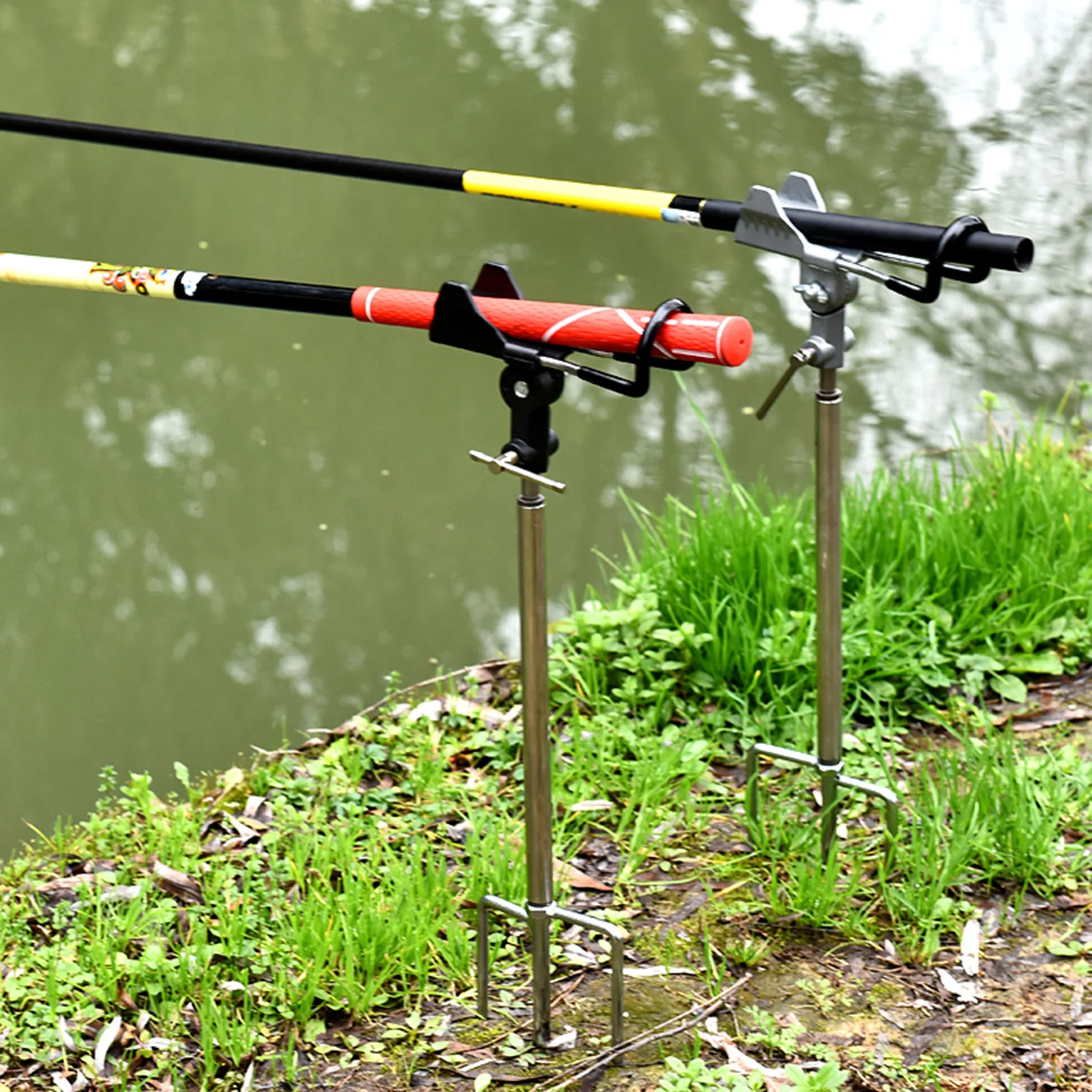 Adjustable Fishing Rod Rack Stainless Steel Fishing Pole Fixed Insertion Outdoor Fishing Effortless Fishing Rod Fixing Fixture