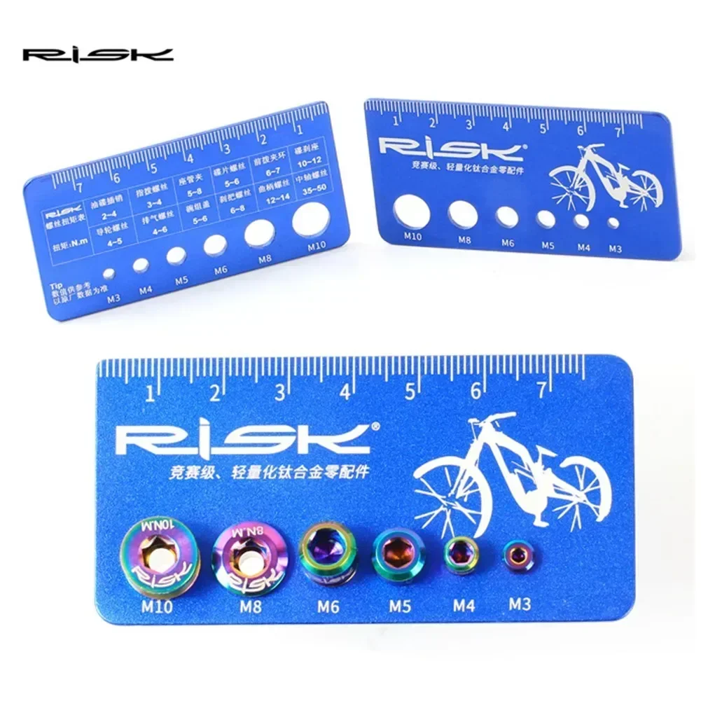 Blue Bolt & Screw Gauge Diameter Length Measure Tool for Bikes M3M4M5M6M8M10 made of Lightweight Aluminum Alloy