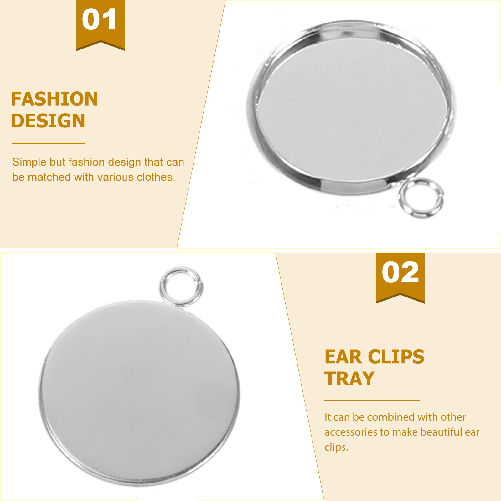 

50pcs 16mm Ear Clip Accessories Stainless Steel Clips Materials Delicate Earrings DIY Jewelry Kit for Craft Lovers Fashion Gift