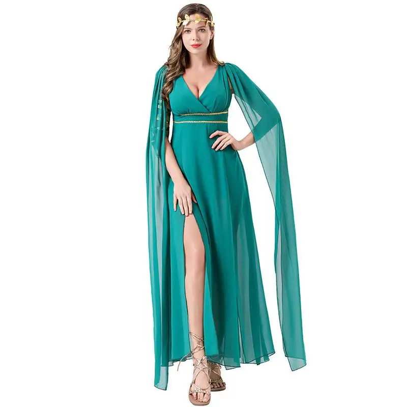 Jupe longue Sexy, Statue de dieu d'halloween, Costume de Cosplay en mousseline de soie, vêtements ethniques traditionnels pour spectacle sur scène pour femmes