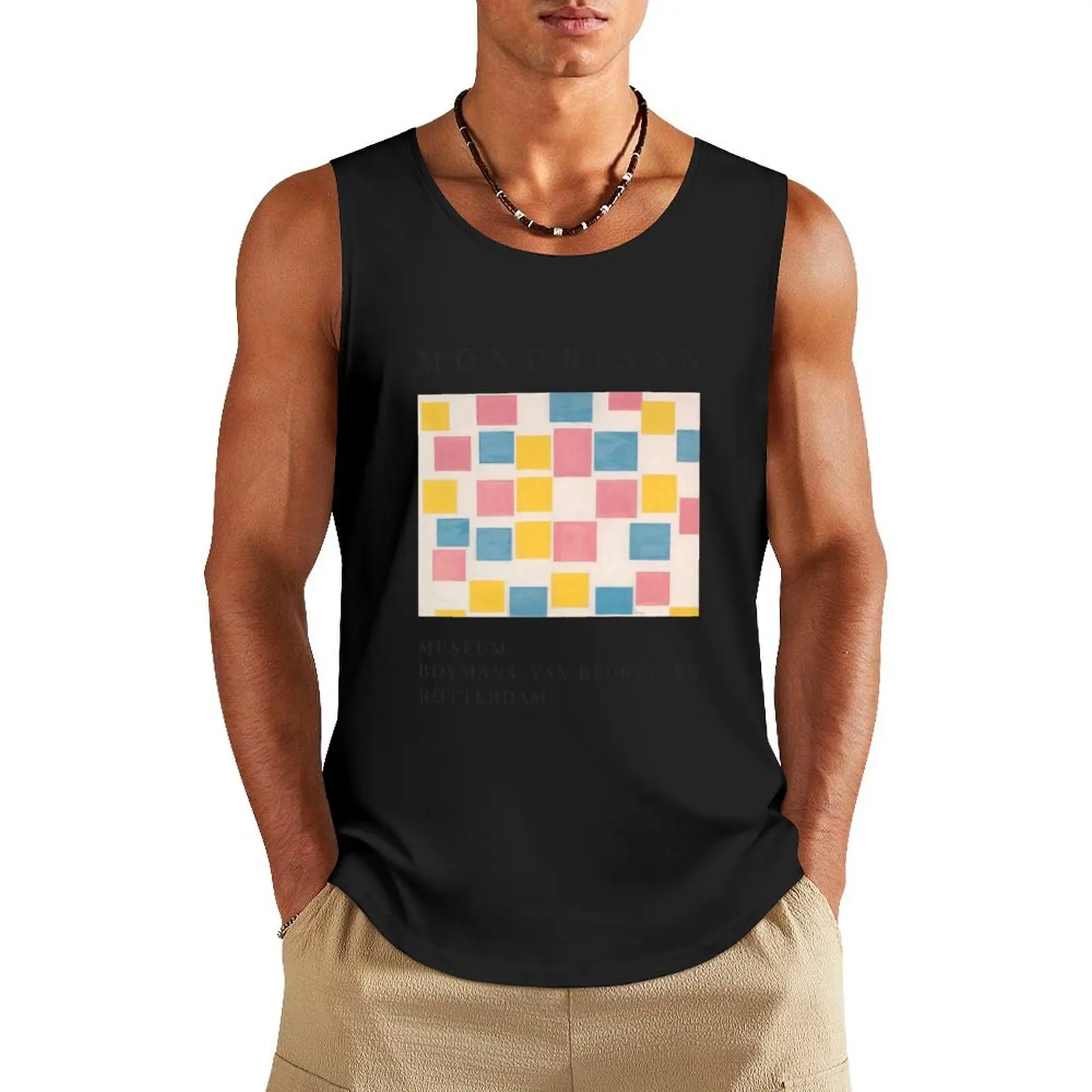 Piet Mondrian Exhibition Art Poster 1986 - Composition with color fields Tank Top Top