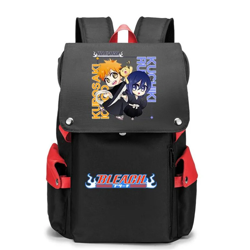 

Anime Bleach Kurosaki Lchigo Backpack Mochila Teenarges Schoolbag Men Women Causal USB Charge Port Laptop Outdoor Bag