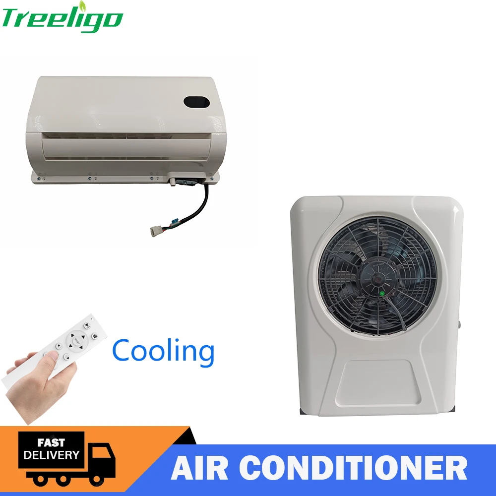 

Treeligo Car Electric Parking Air Conditioner 10500BTU 12V 24V Refrigeration Truck RV Caravan Camper Van Split Air Conditioning