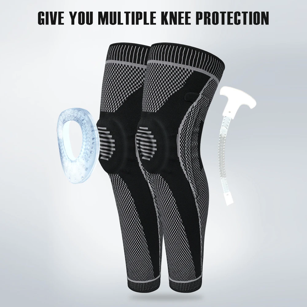 1Pcs Long Knee Compression Sleeve Arthriti Women Men Full Leg Knee Sleeve Patella Stabilizer Knee Brace Meniscus Tear