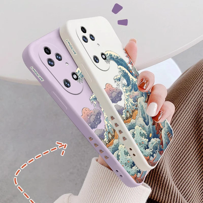 P 50 Pro Raging Sea Silicone Phone Case For Huawei P40Pro P30Pro P50 P50Pro P60 P60Pro Pura 70 Nova 9 10 12 Mate 30 50 Cover