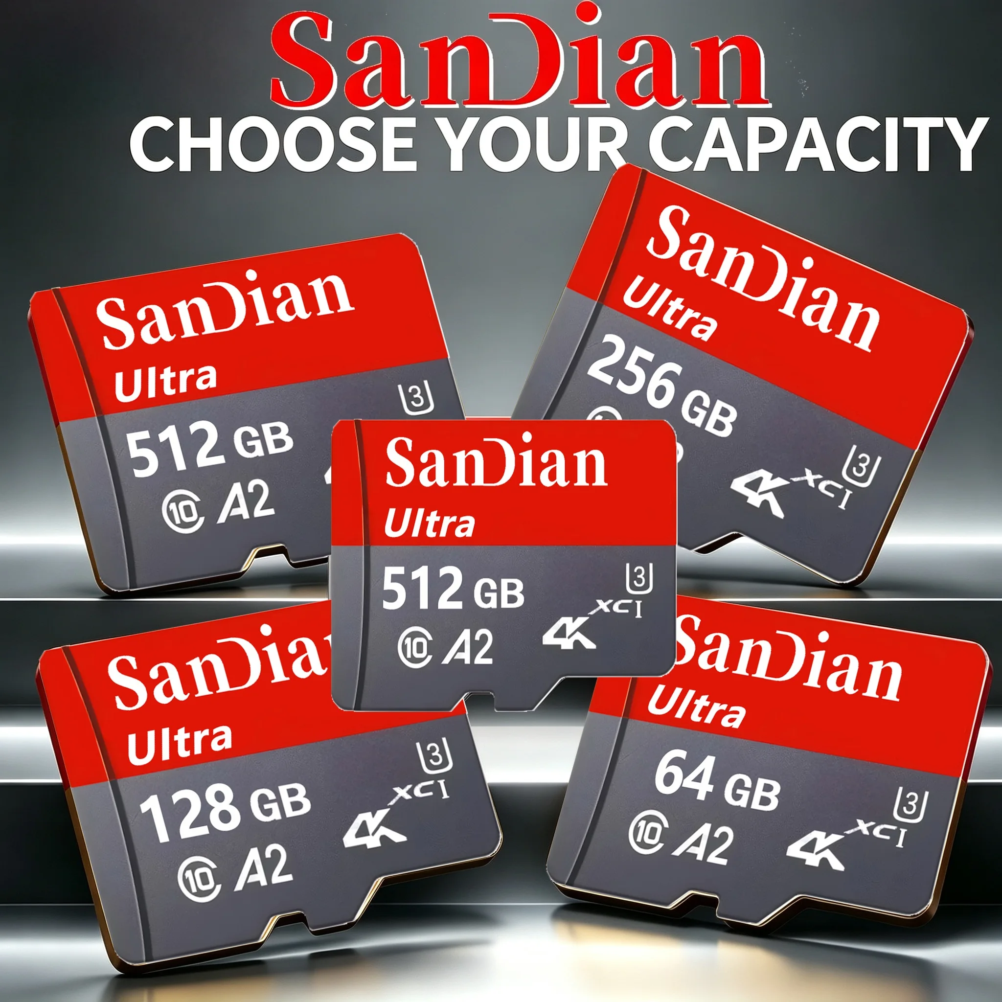 Swift Micro TF SD Card 64GB 32GB 256GB TF Cards SD Cards Memory Card V30 for GoPro/Dash Cam/Speaker/VR Headset/Baby Monitor