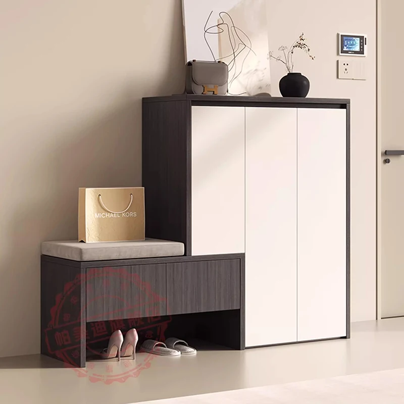 

Wooden Organizer Shoe Cabinet Storage Living Room Mobile Display Box Luxury Shoe Shelf Designer Gabinete Entrance Furniture