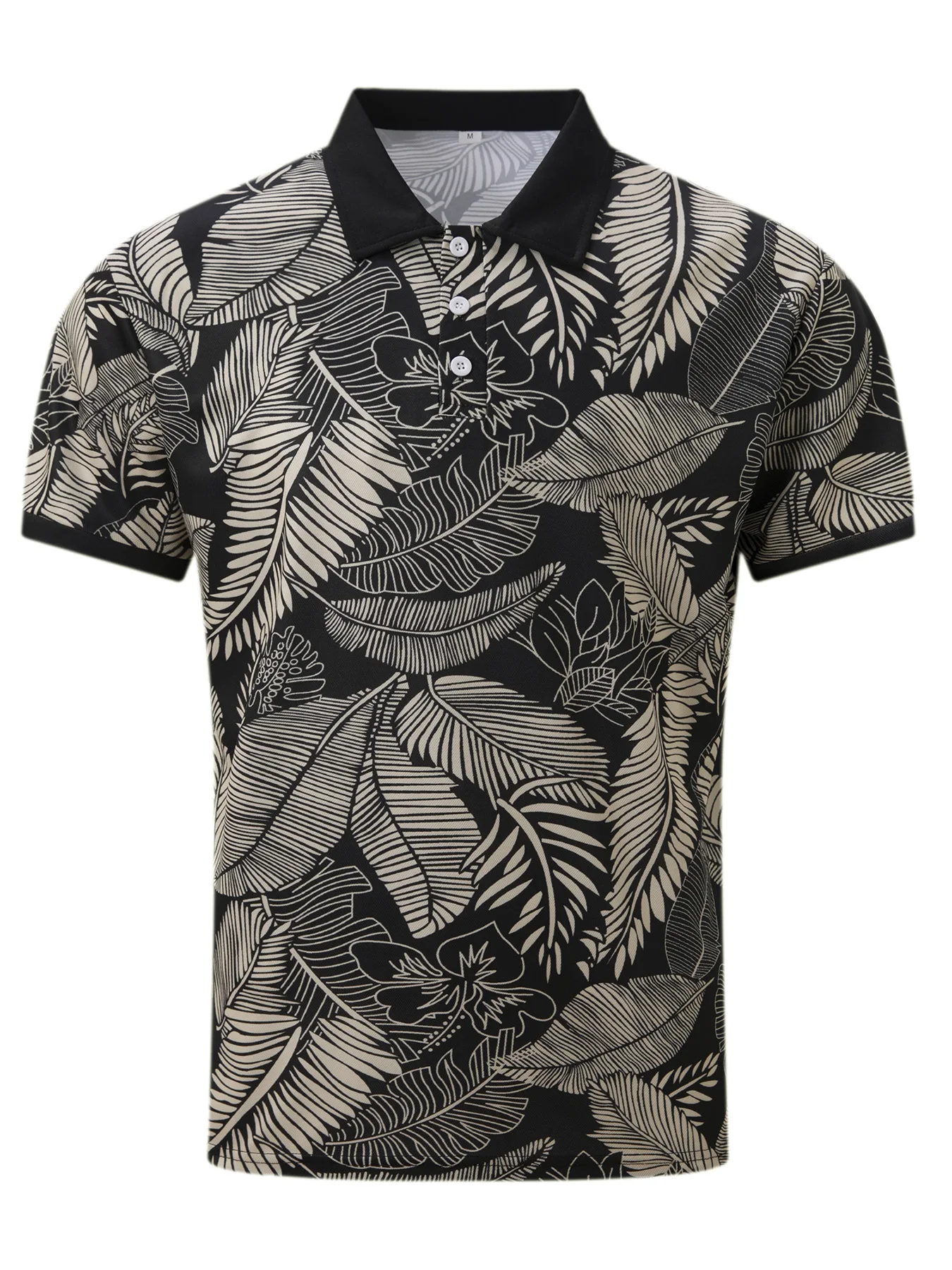 2023 Summer Men Casual Short-Sleeved Polo Shirt Fashion Feather Printing T-Shirt Men\'s Breathable Shirt Office Men Clothing