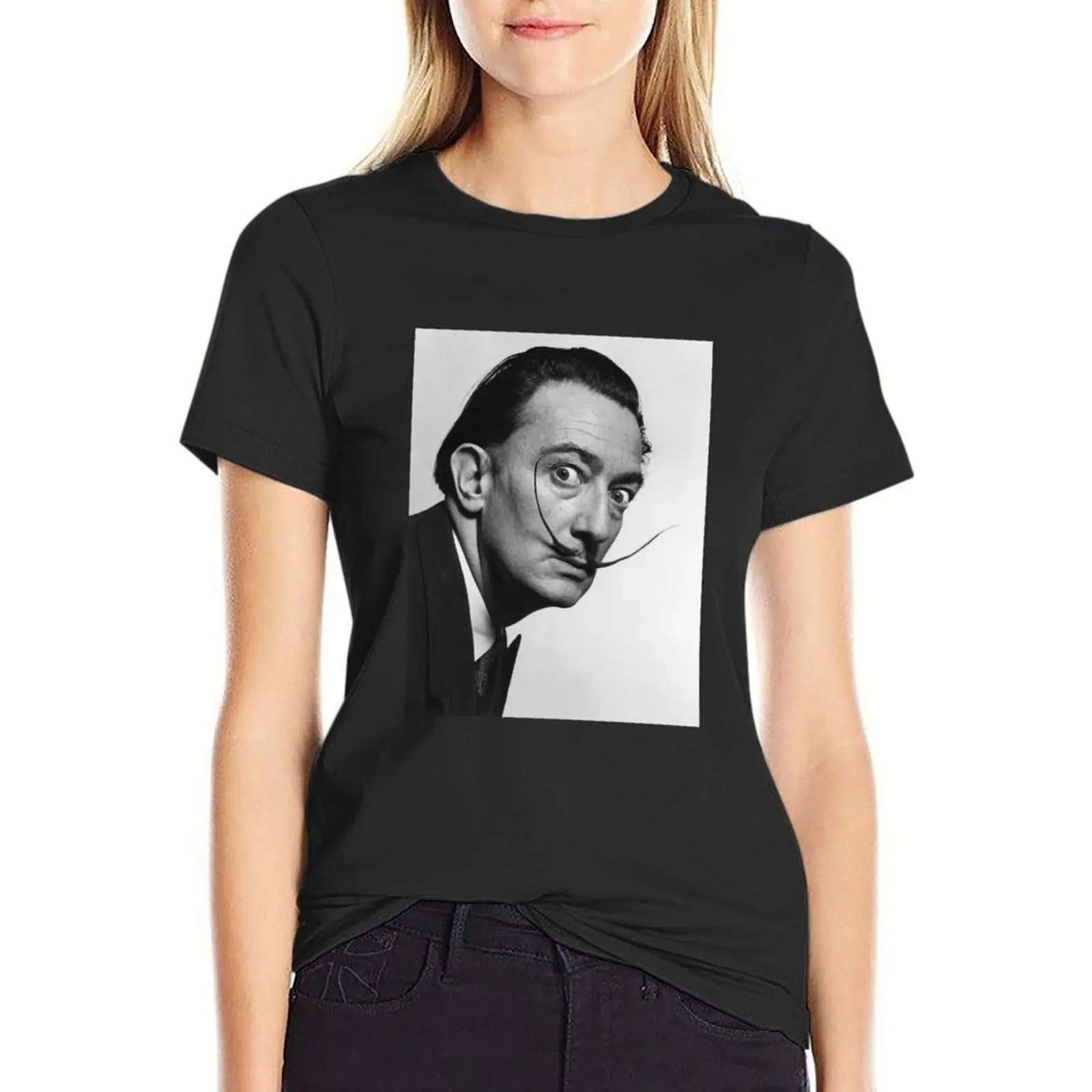 

Vintage Salvador Dali Face T-Shirt anime funny heavyweights cropped t shirts for Women