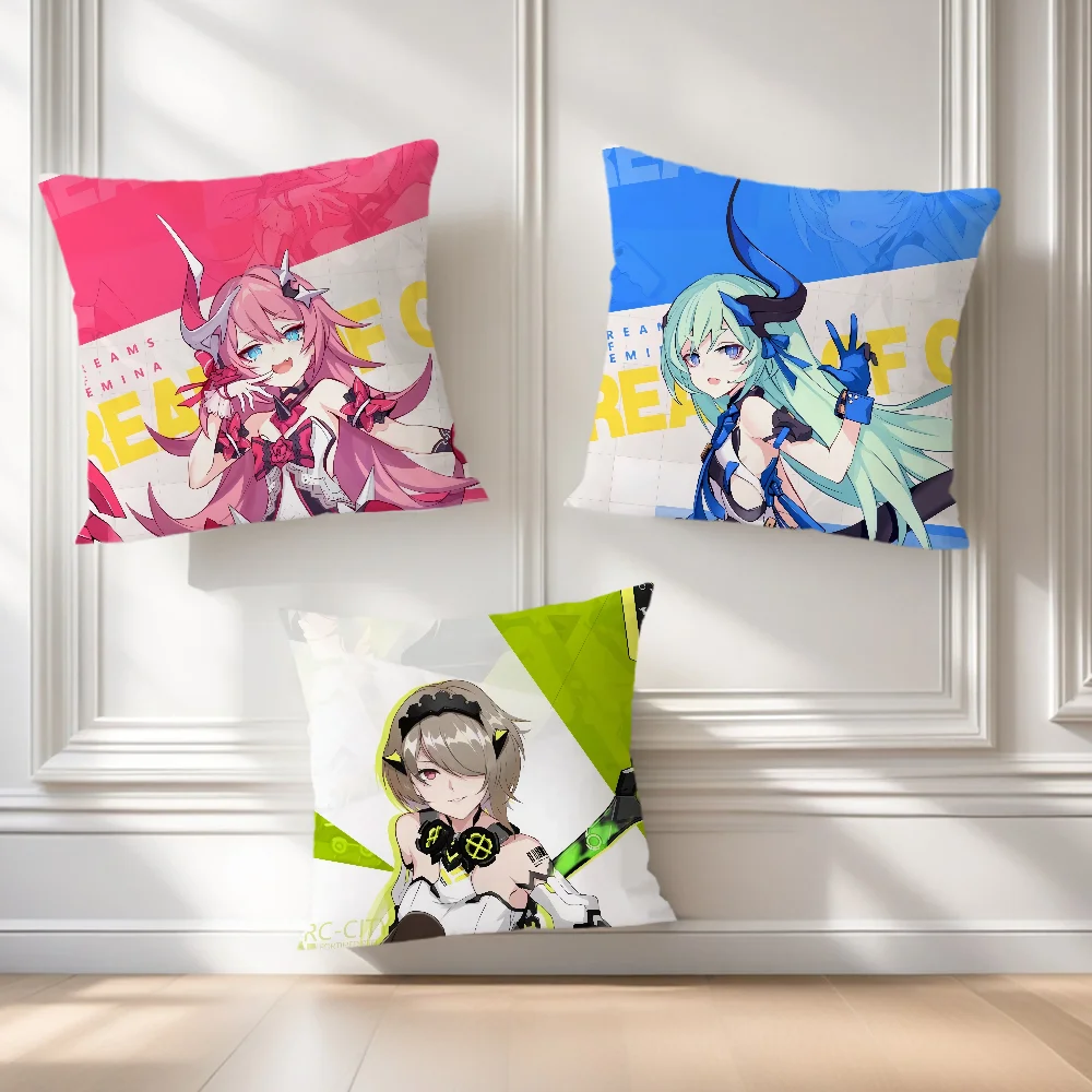 soft Mobius Comfortable Pillow Case Elysia for Sofa Living Room Impact Home Anime office Kalpas Honkai Decor Protective Covers