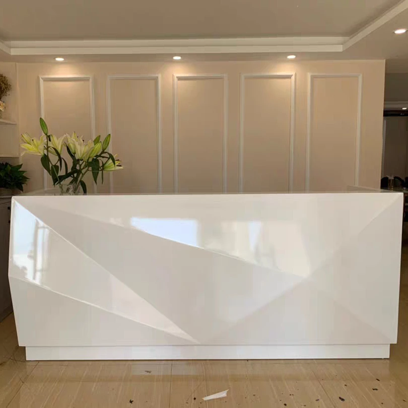 Modern Beauty Salon Triangle Front Reception Desk Furniture