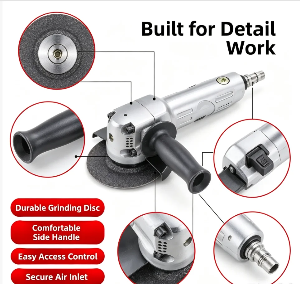 2500K pneumatic 4-inch angle grinder 100mm pneumatic manual sand lifting machine for sanding and polishing