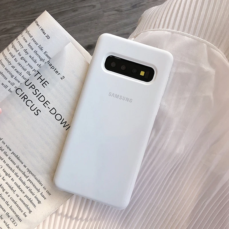 Para Samsung Galaxy S8 S9 S10 S20 Plus Note 8 9 10 20 Ultra S10E funda de silicona líquida funda protectora trasera suave y sedosa