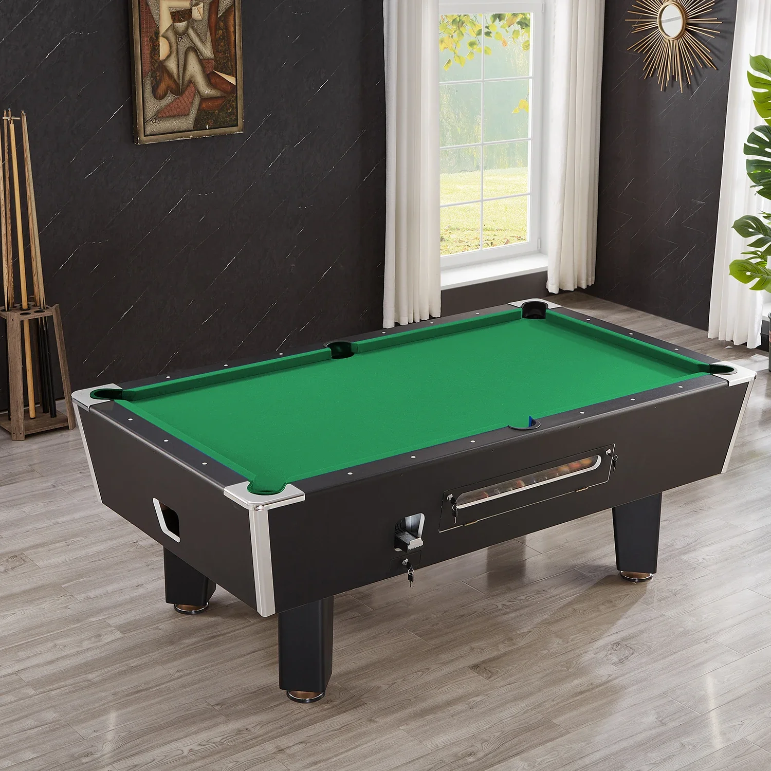 Hot Sales Commercial Game Coin-operated Pool Table With Token 7ft Game Billiard Table Made of Wood for Bar Club