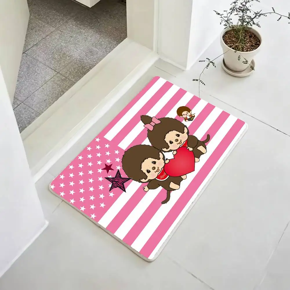 Cartoon M-Monchhichis Floor Mat Bathroom Absorbent Mat Rugs Simple Door Dirt-resistant Mat Home Kitchen Mat